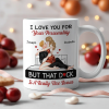Personalized White Ceramic Mug for Couples with Hugging Bed Scene Fun Romantic Coffee Gift, A Really Nice Bonus Surprise