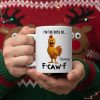 Personalized White Ceramic Mug with Angry Rooster Boss Design, Funny Custom Gift for Coworker or Friend, Unique Office Coffee Mug