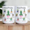 Personalized White Ceramic Mug with Funny Cactus Nice Pricks Design, Unique Gift for Husband or Boyfriend, Fun Naughty Coffee Gift