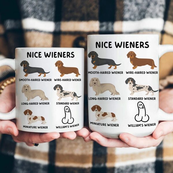 Personalized White Ceramic Mug with Funny Cactus Nice Pricks Design, Unique Gift for Husband or Boyfriend, Fun Naughty Coffee Gift