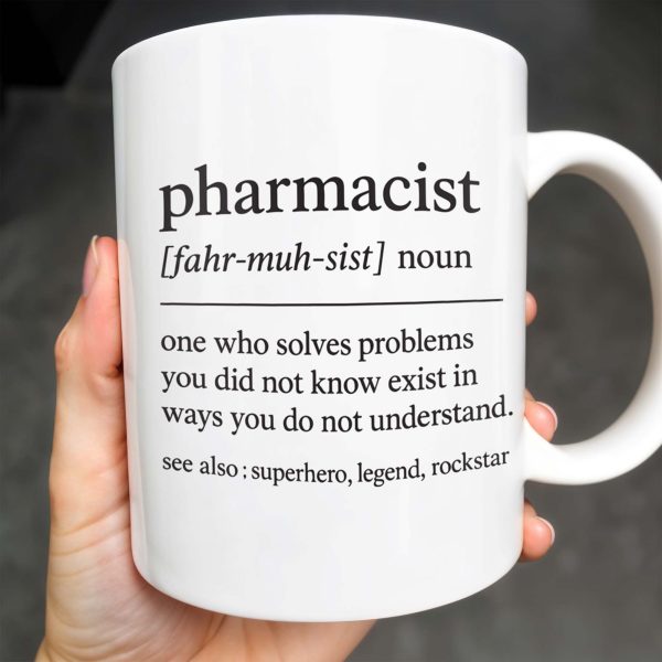 Pharmacist, Solves Problems You Don't Understand, Lab Coat and Pills - Personalized Custom Coffee Mug - GRAD311_MG