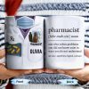 Pharmacist, Solves Problems You Don't Understand, Lab Coat and Pills - Personalized Custom Coffee Mug - GRAD311_MG