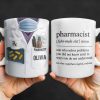 Pharmacist, Solves Problems You Don't Understand, Lab Coat and Pills - Personalized Custom Coffee Mug - GRAD311_MG