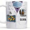 Pharmacist, Solves Problems You Don't Understand, Lab Coat and Pills - Personalized Custom Coffee Mug - GRAD311_MG