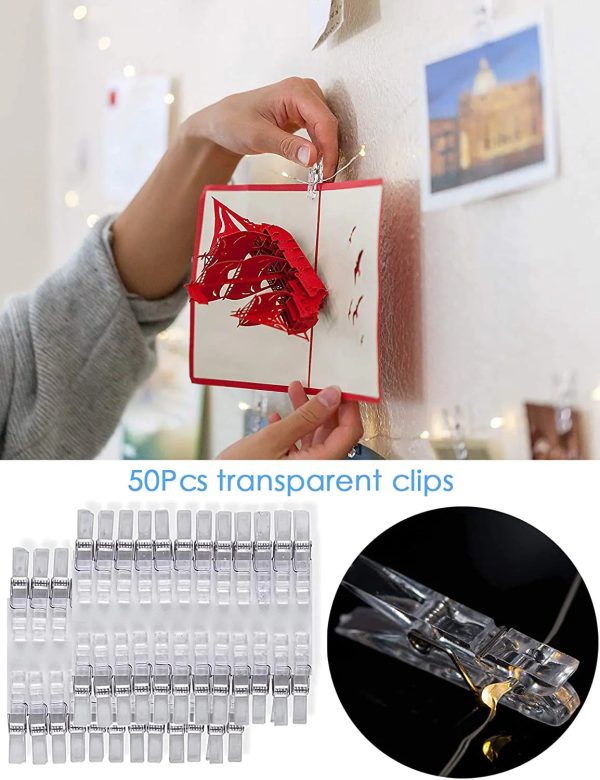Photo Clip String Lights, 33Ft, 100 Led With Clear Clips