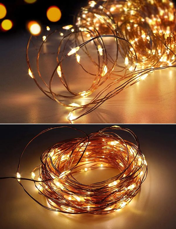 Photo Clip String Lights, 33Ft, 100 Led With Clear Clips