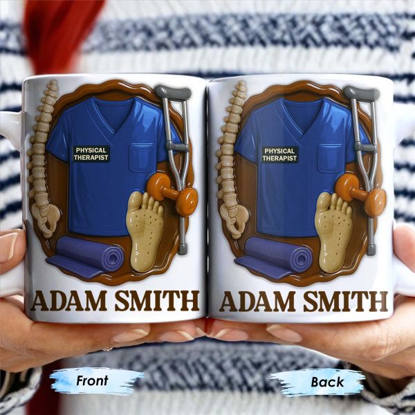 Physical Therapist, Tools, and Medical Uniform - Personalized Custom Coffee Mug - DOC037_MG