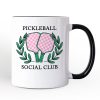 Pickleball Social Club Personalized Mug, Cute Retro Girly Sporty Gift with Custom Name
