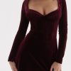 Pin Tuck V Neck Long Sleeve A-line Mini Dress