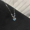 Pink Crystal Bow Pendant Necklace for Women