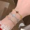 Pink Floral Charm Bracelet