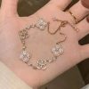 Pink Floral Charm Bracelet