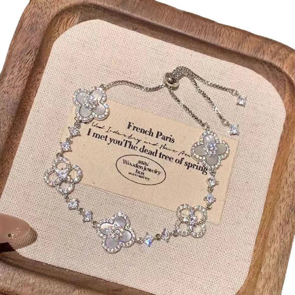 Pink Floral Charm Bracelet