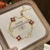 Pink Floral Charm Bracelet