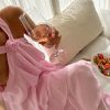 Pink Halter Ruffled Layered Maxi Dress