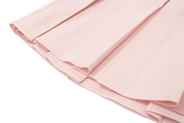 Pink Lace Up Corset And Pleated Mini Skirt Set