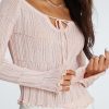Pink Long Sleeve Ruched Top