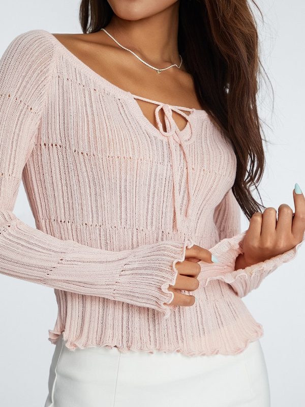 Pink Long Sleeve Ruched Top