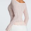Pink Long Sleeve Ruched Top