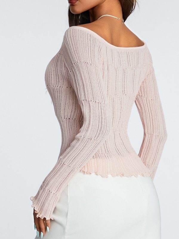Pink Long Sleeve Ruched Top