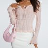 Pink Long Sleeve Ruched Top