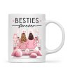 Pink Pajamas Besties In Cozy Room Personalized Mug, Heartfelt Gift For Best Friends, BFF