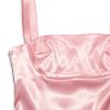 Pink Satin Square Neck Strap Mini Dress