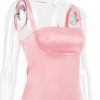 Pink Satin Square Neck Strap Mini Dress