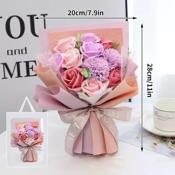 Pink Soap Rose Preserved Bouquet