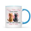 Pink Tone Happy Mother's Day Human Servant Cartoon Funny Cats Personalized Mug