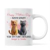Pink Tone Happy Mother's Day Human Servant Cartoon Funny Cats Personalized Mug