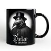 Plague Doctor Spooky Portrait Personalized Mug Horror Villain Theme Halloween Gift with Custom Name