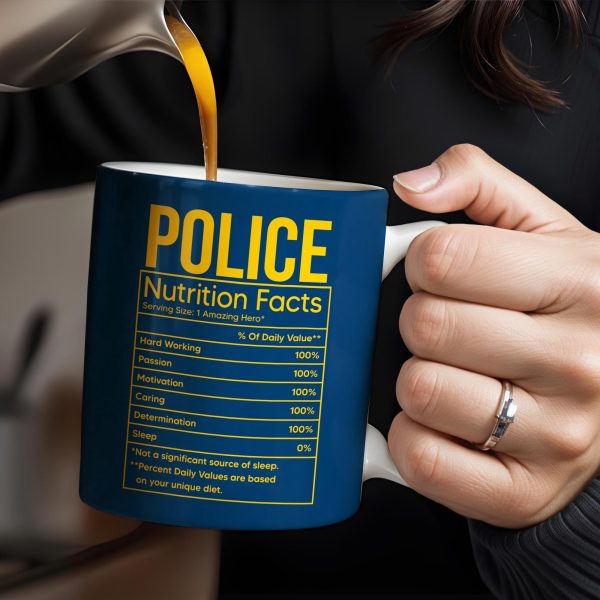 Police Nutrition Facts, Police Car And Police Badge - Personalized Custom Coffee Mug - OFC011_MG
