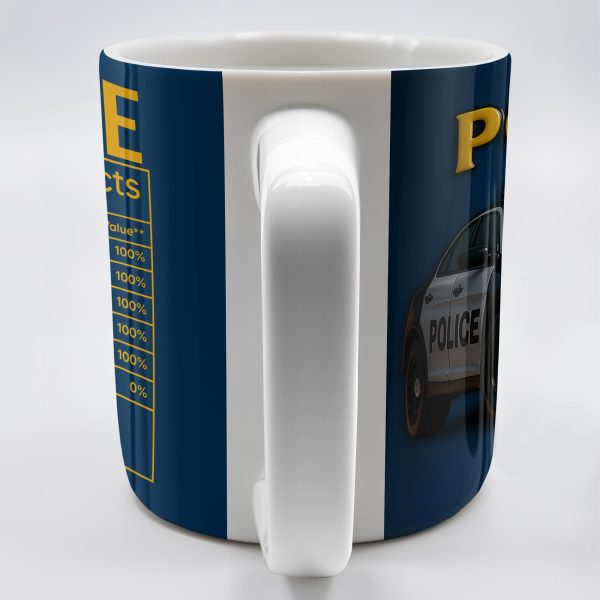 Police Nutrition Facts, Police Car And Police Badge - Personalized Custom Coffee Mug - OFC011_MG