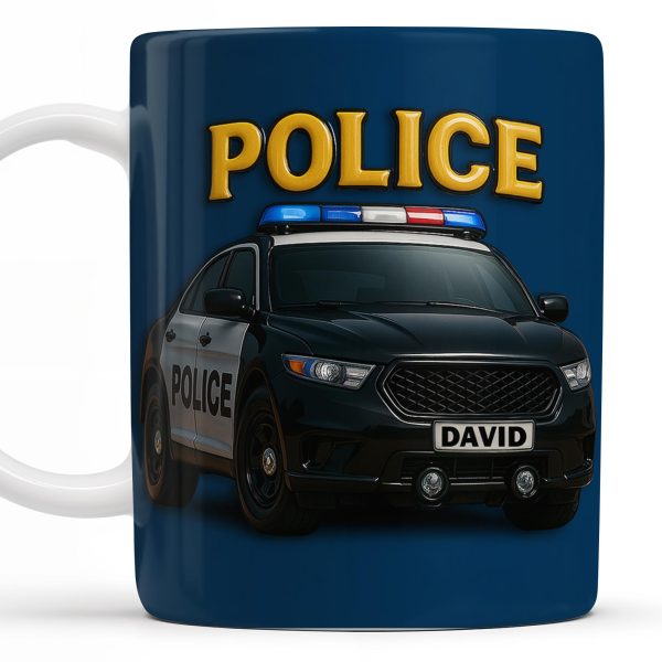 Police, Police Car And Siren - Personalized Custom Coffee Mug - OFC006_MG