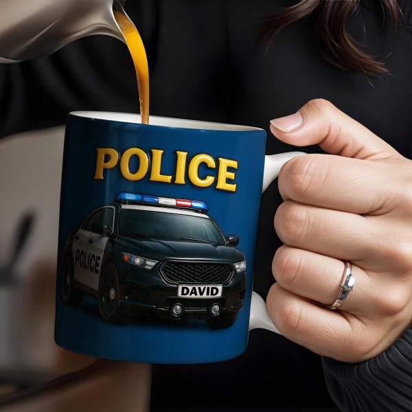 Police, Police Car And Siren - Personalized Custom Coffee Mug - OFC006_MG
