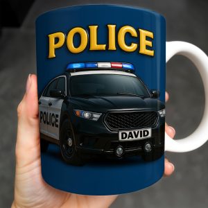 Police, Police Car And Siren - Personalized Custom Coffee Mug - OFC006_MG