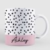 Polka Dot Name Mug Birthday Gift For Her Tea Coffee Lover Personalized Mug