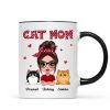 Polka Dot Pattern Doll Cat Mom Personalized Mug