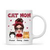 Polka Dot Pattern Doll Cat Mom Personalized Mug