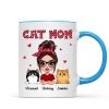 Polka Dot Pattern Doll Cat Mom Personalized Mug