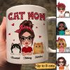Polka Dot Pattern Doll Cat Mom Personalized Mug