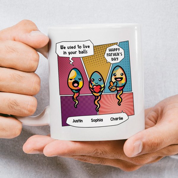 Pop Art We Used To Live In Your Balls Personalized Mug