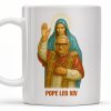 Pope Leo XIV Coffee Mug Featuring Pope and Virgin Mary - Personalized Custom Coffee Mug - FTH083_MG