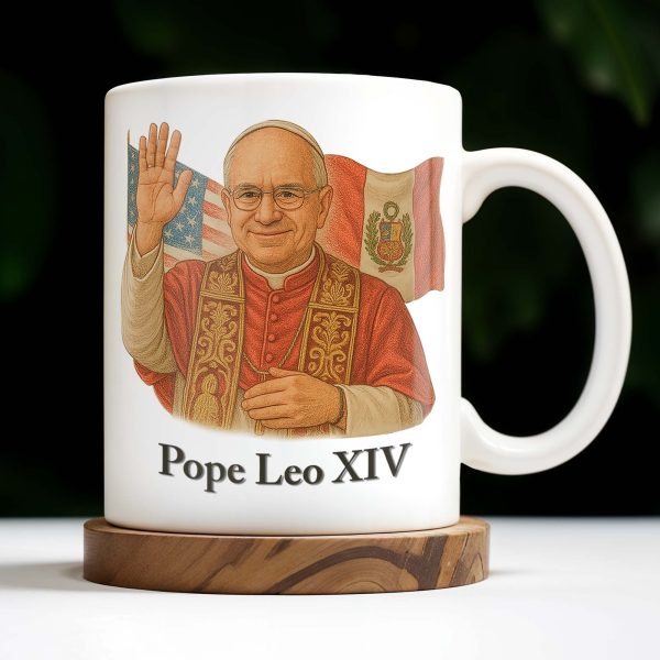 Pope Leo XIV, Flags - Personalized Custom Coffee Mug - FTH086_MG