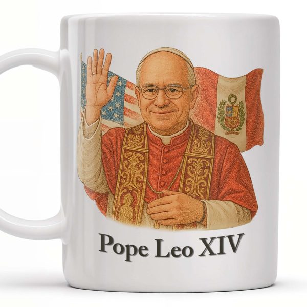 Pope Leo XIV, Flags - Personalized Custom Coffee Mug - FTH086_MG