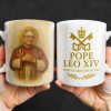 Pope Leo XIV, Servus Servorum Dei, Portrait and Religious Emblem - Personalized Custom Coffee Mug - FTH085_MG