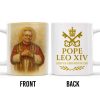 Pope Leo XIV, Servus Servorum Dei, Portrait and Religious Emblem - Personalized Custom Coffee Mug - FTH085_MG
