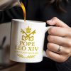 Pope Leo XIV, Servus Servorum Dei, Portrait and Religious Emblem - Personalized Custom Coffee Mug - FTH085_MG