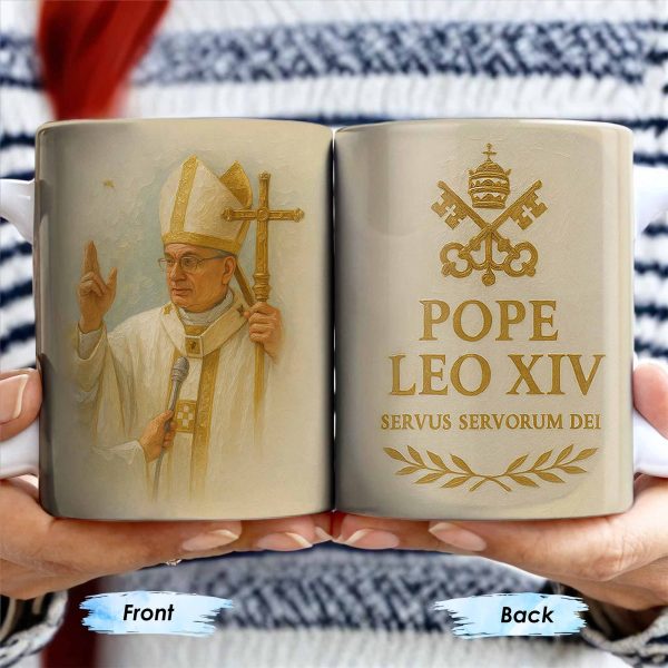 Pope Leo XIV Servus Servorum Dei, Religious Symbols - Personalized Custom Coffee Mug - FTH089_MG